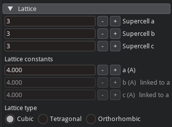 screenshot of lattice menu